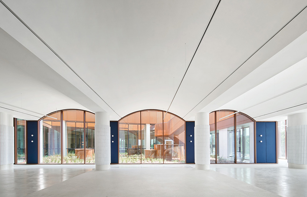 The foyer leading to the auditorium, offering a bright and welcoming transition space.