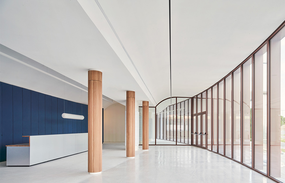 The foyer leading to the auditorium, offering a bright and welcoming transition space.