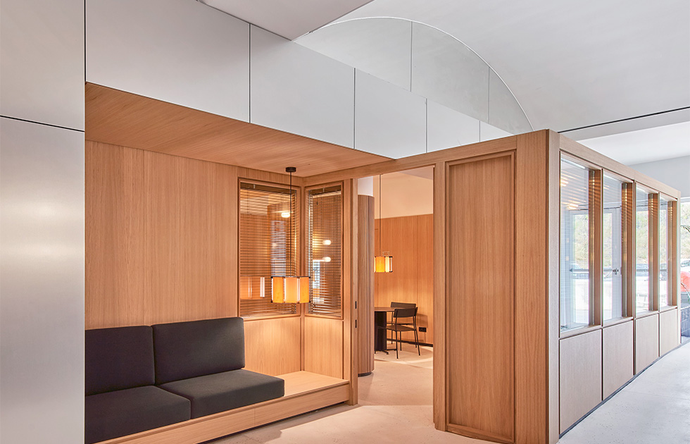 The Green Room, a cozy and intimate space for speakers and performers to prepare and relax.